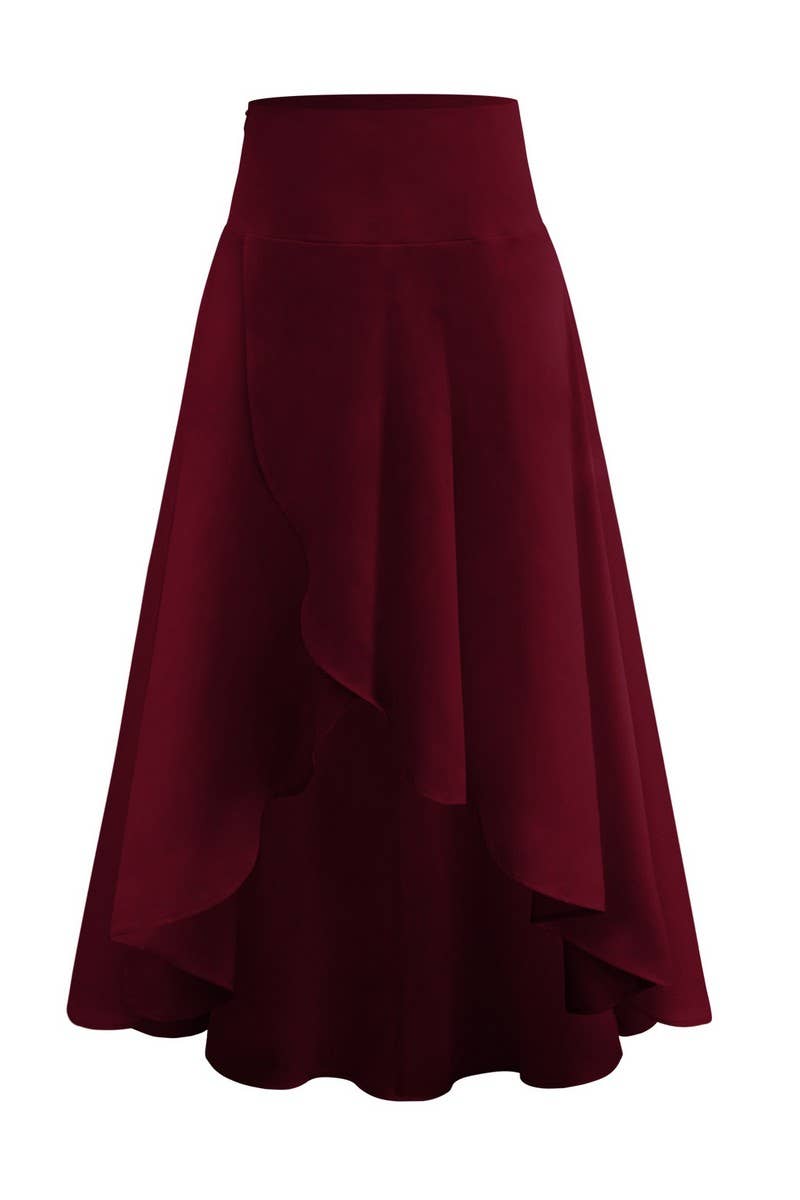 CWBLS0653_SUMMER ELEGANT DRAPE SLIT SKIRT