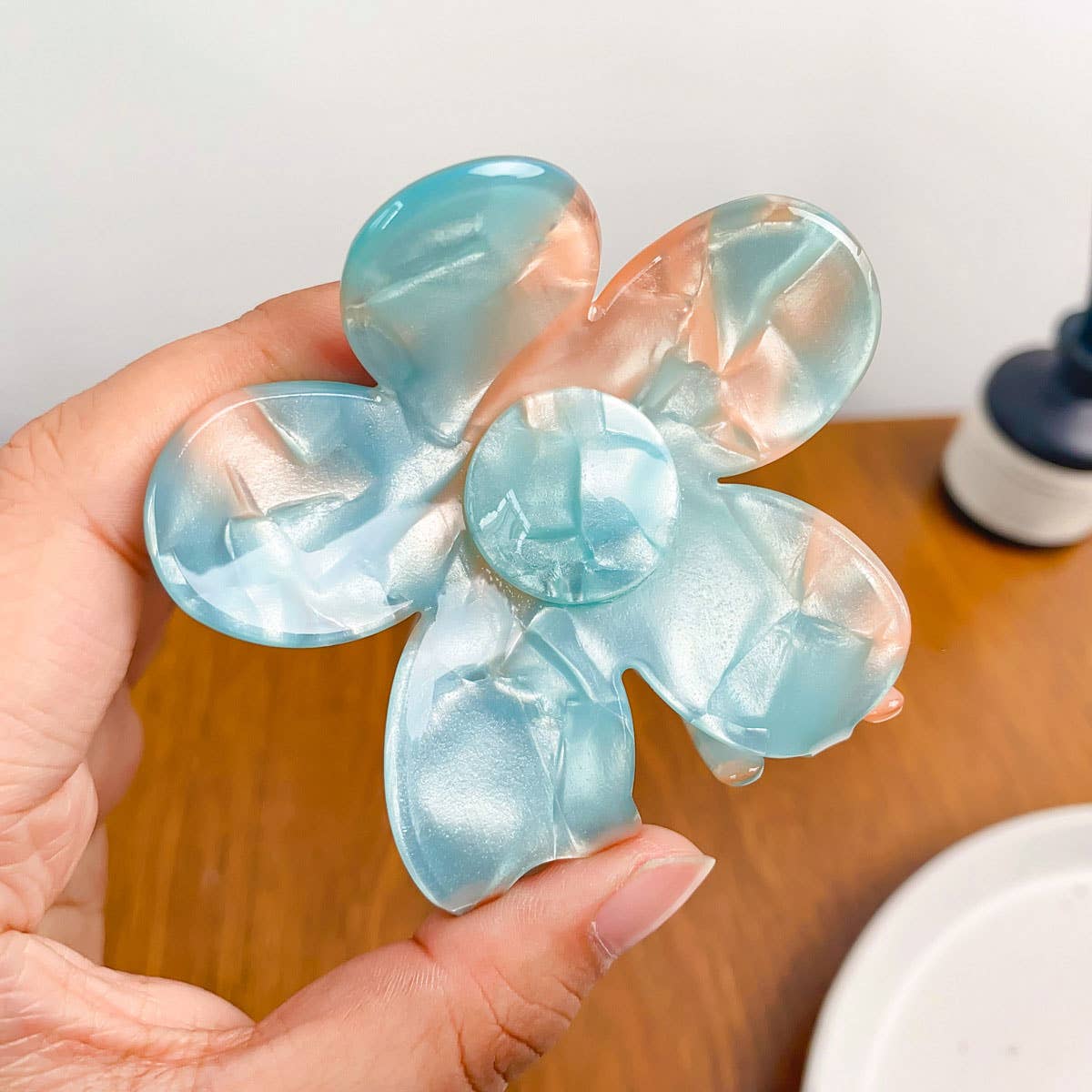 Vintage Tortoiseshell Flower Hair Claw Clip Large_CWAHA0389