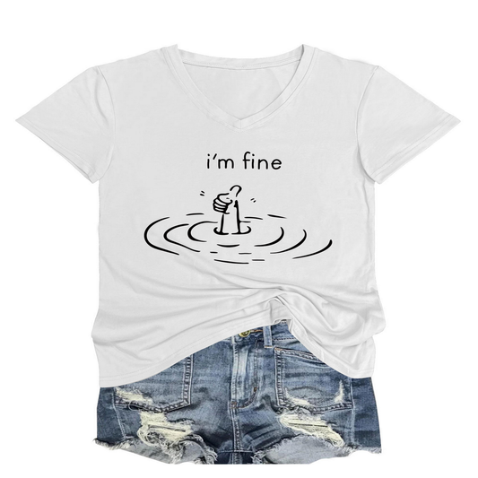 Casual Tee for Women ?œI??¢m Fine??Statement Top_CWTTS1485