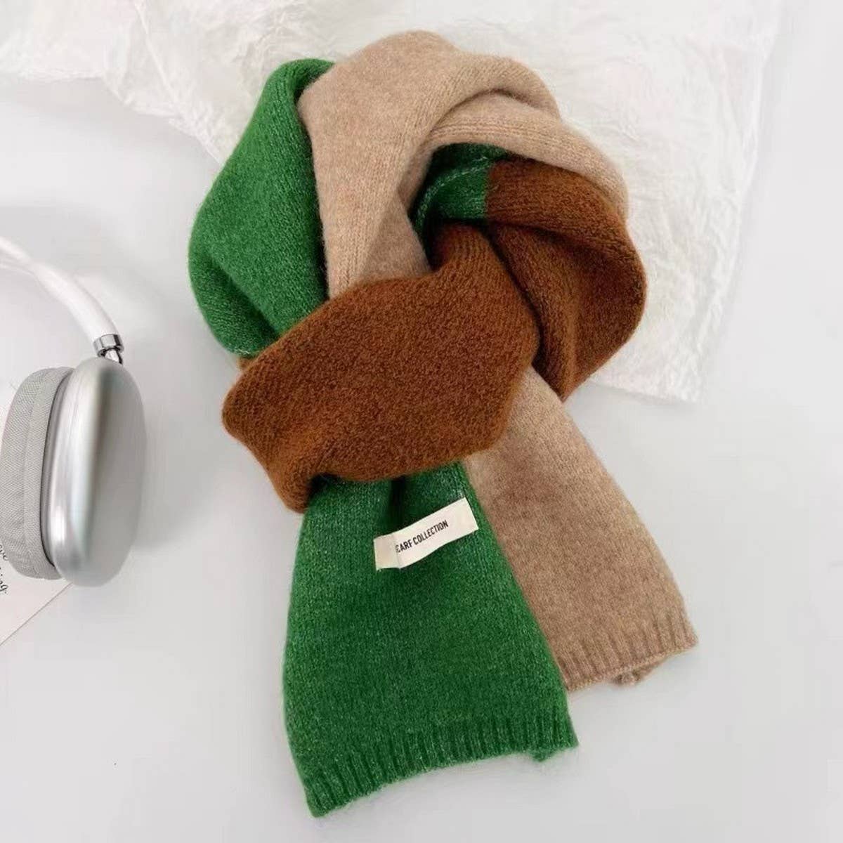 Faux Cashmere Knit Scarf - Thick Winter Neck Wrap