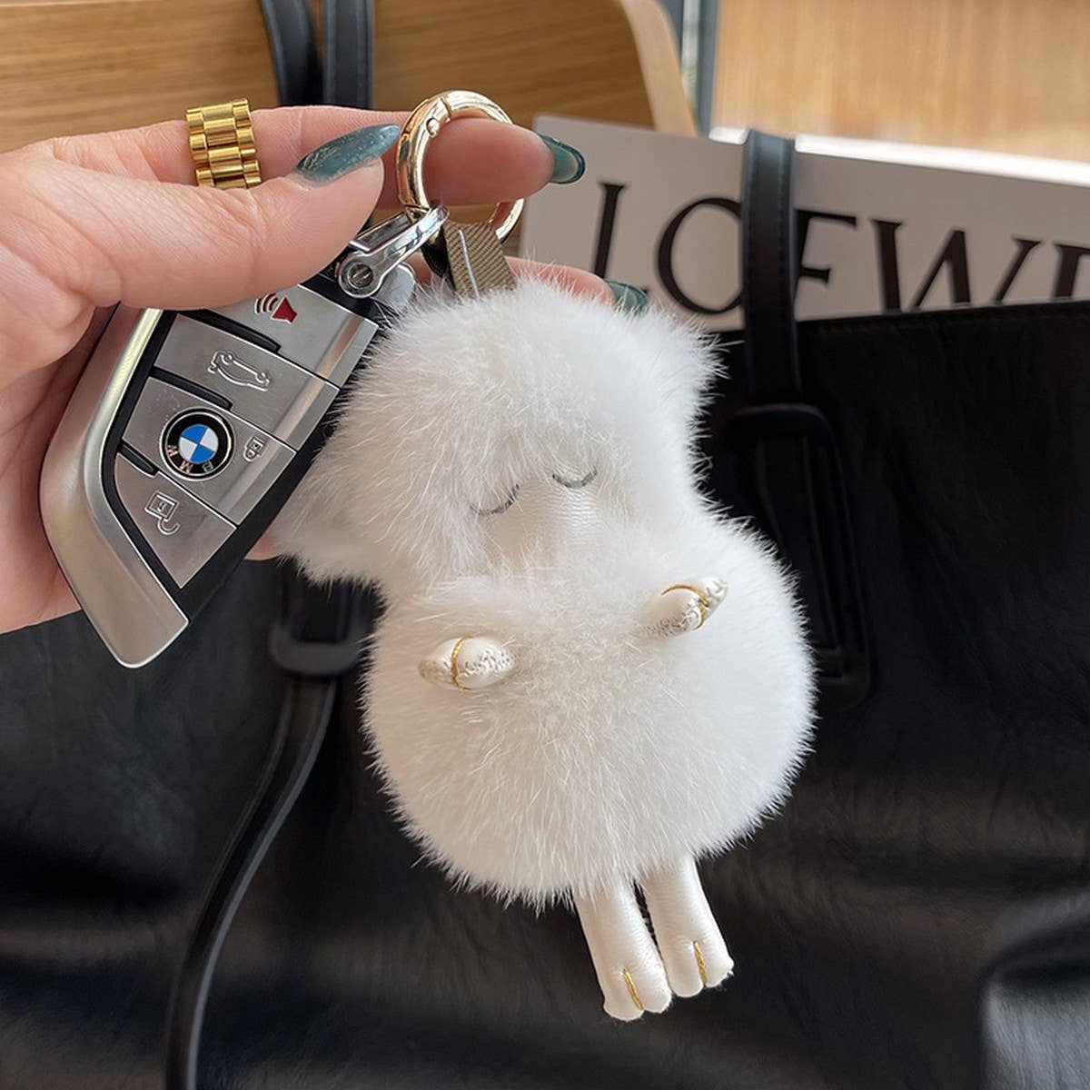 CUTE PLUSH LAMB CAR KEYCHAIN BAG PENDANT GIFT