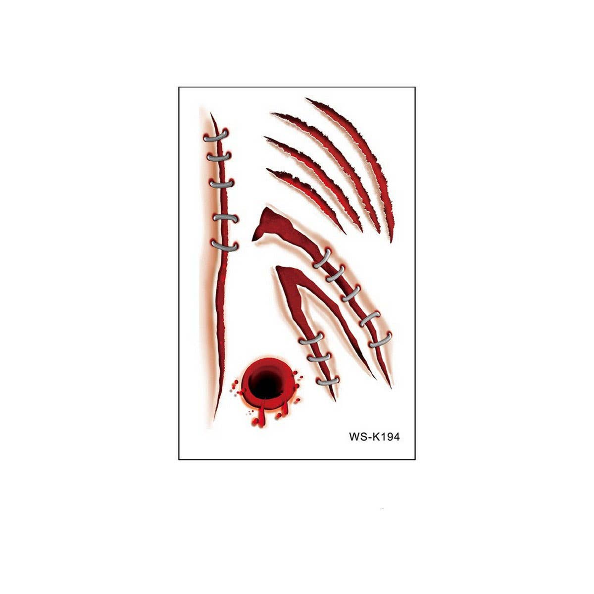 Bloody Scar Tattoos ??Halloween Party Wounds_CWMM8378