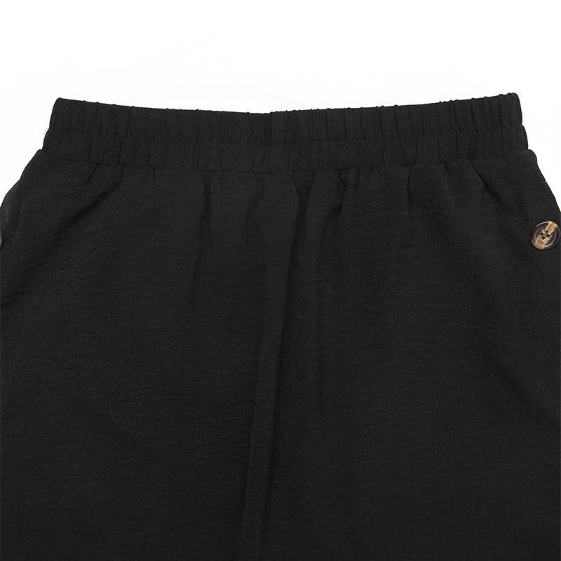 Casual commuting long loose button half skirt