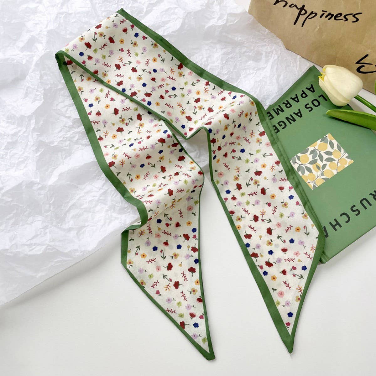 GREEN FRESH PROFESSIONAL SCARF AND RIBBON