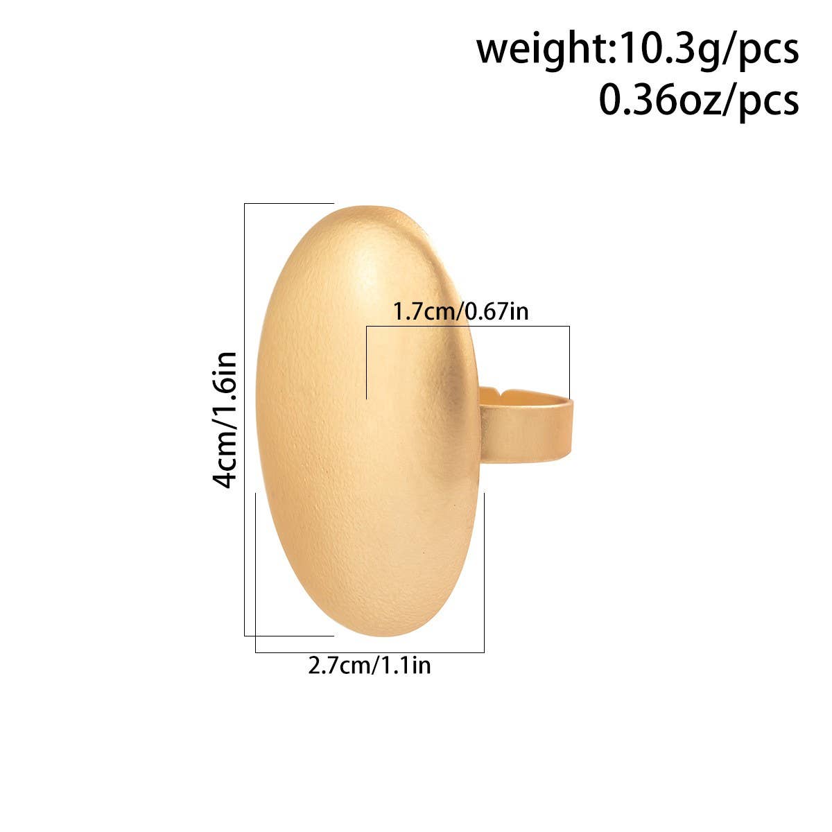 EXAGGERATED FRENCH DISC PLEATED METAL RING_CWAJE1824