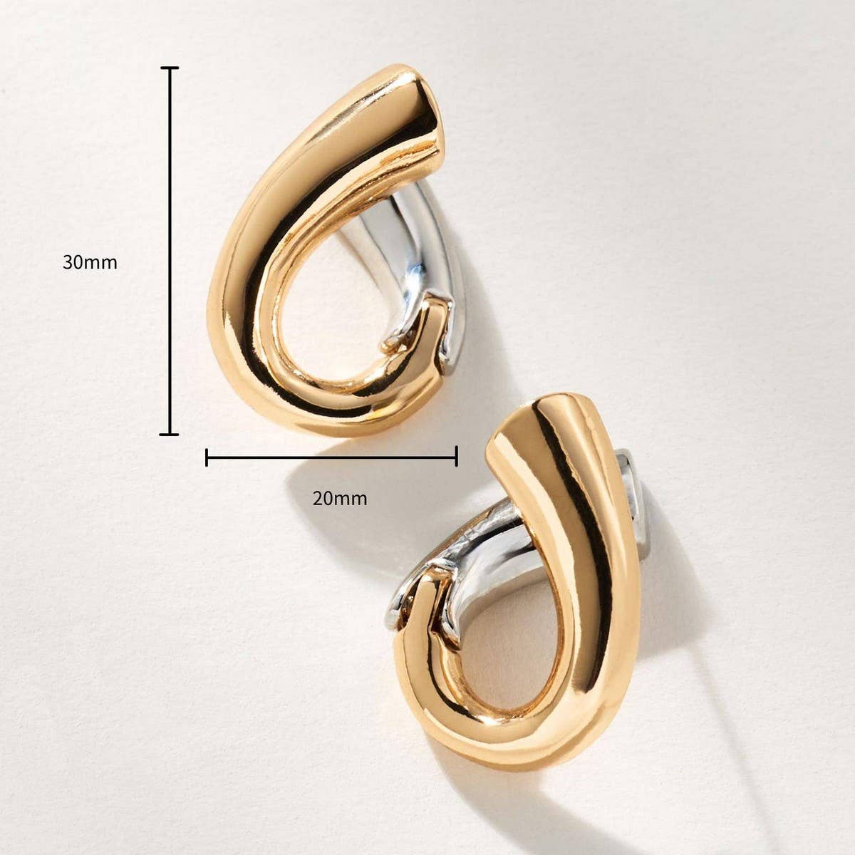 Vintage Spiral Stainless Steel Gold Earrings