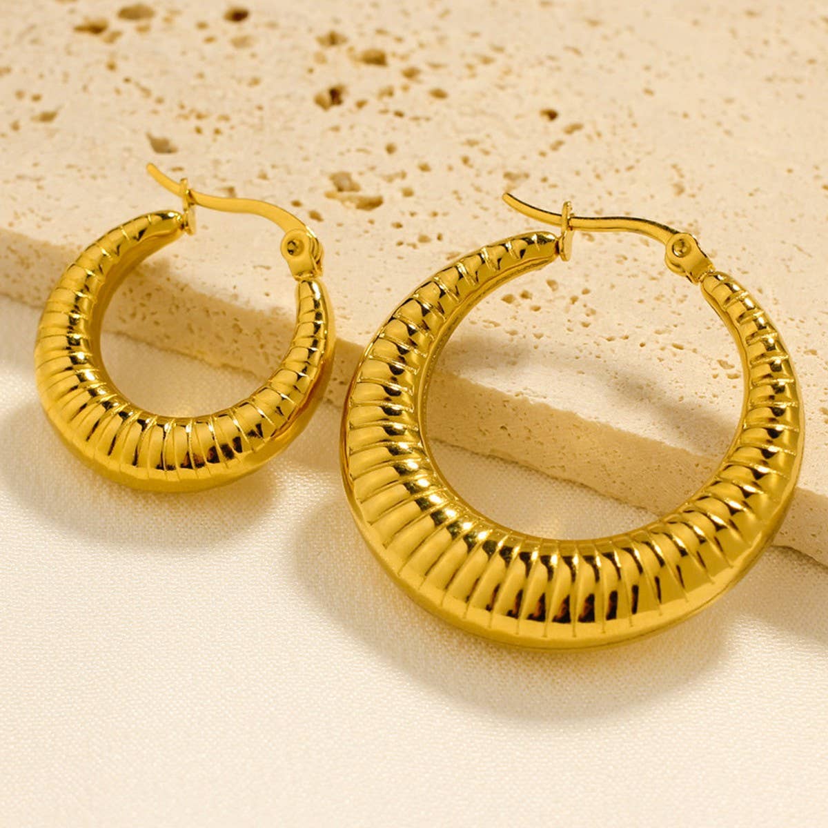 Minimal Hollow Hoop Stud Earrings for Women