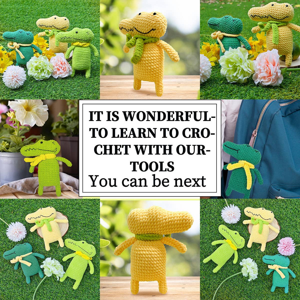HANDMADE CROCODILE DOLL CROCHET MATERIAL KIT