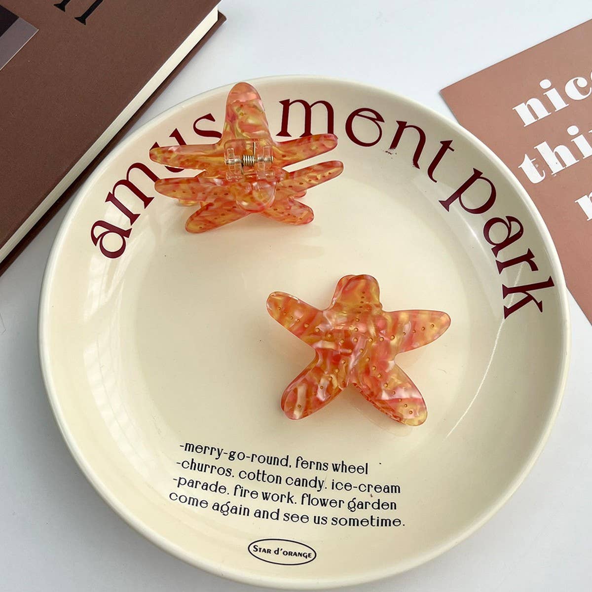 Simple Starfish Acetate Ocean Hair Claw Clip_CWAHA5962