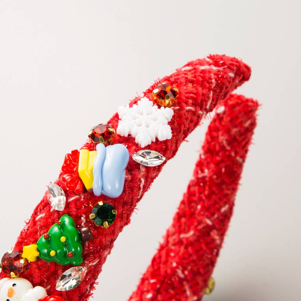 CHRISTMAS DAY HEADBAND ELK SNOWMAN SNOWFLAKE