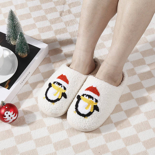 PENGUIN CHRISTMAS THERMAL COTTON SLIPPERS_CWSHS0747