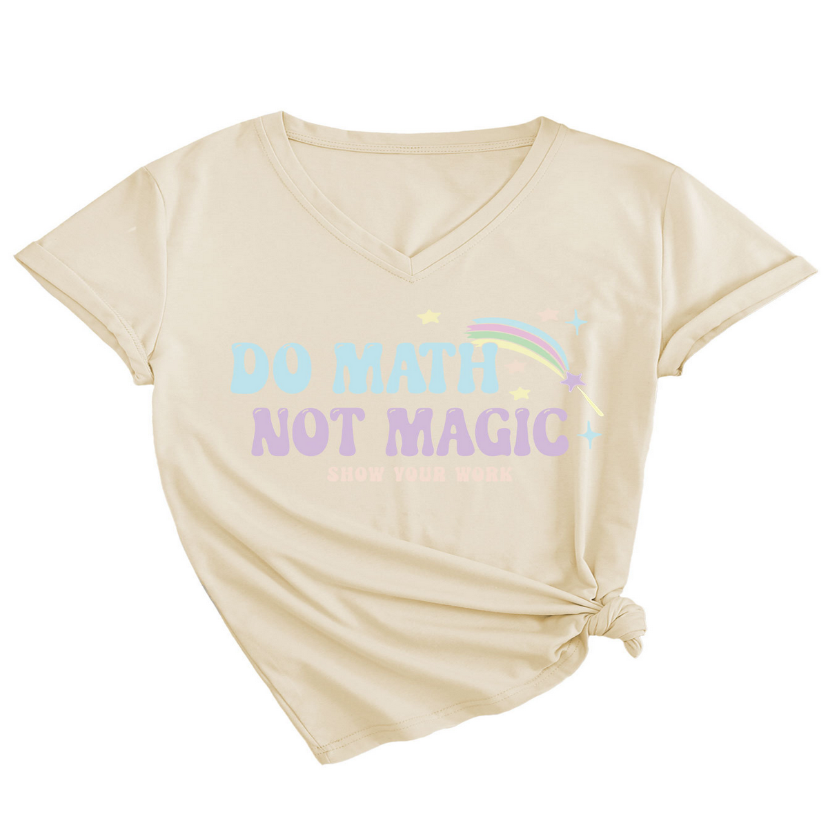Inspirational Math Quote V-Neck Tee for Women