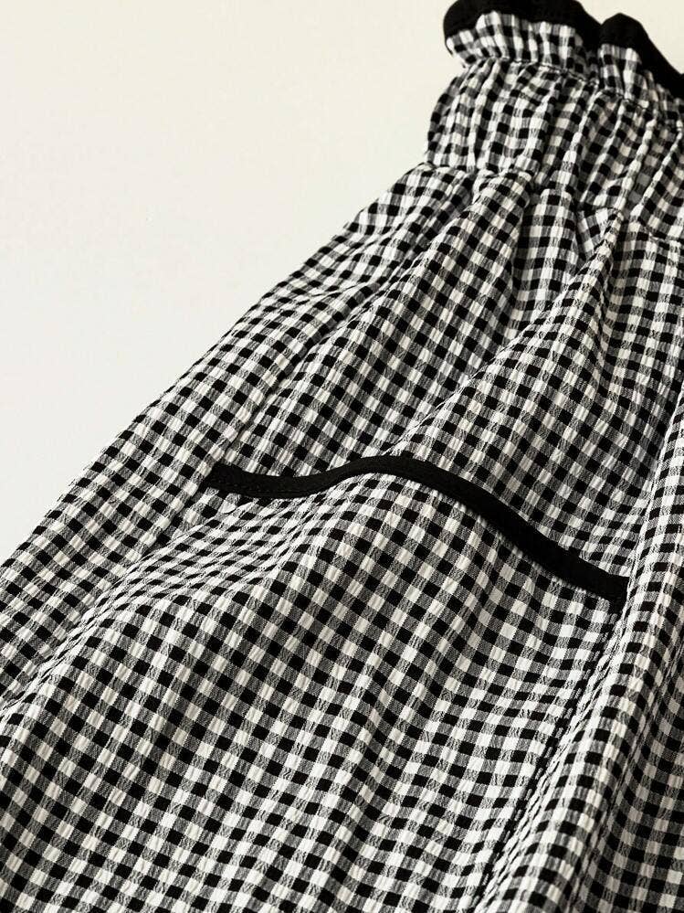 FRENCH RETRO CASUAL CHECKERED STRAIGHT-LEG PANTS_CWBLP01007