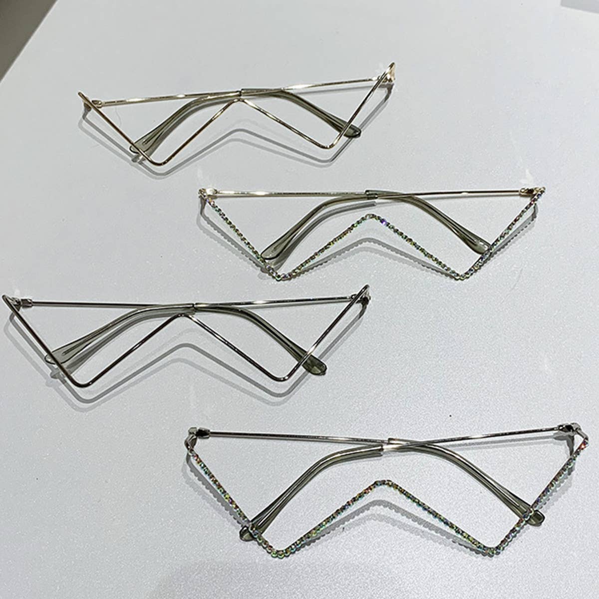 HALF RIMLESS METAL CHAIN GLASSES FRAME