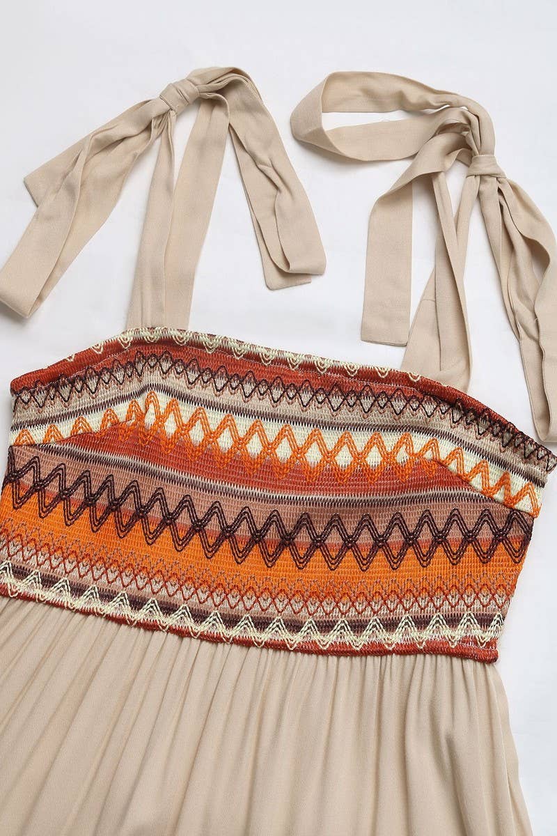 CWDMD4954_SUMMER BOHO ETHNIC PRINT A-LINE SLIP DRESS