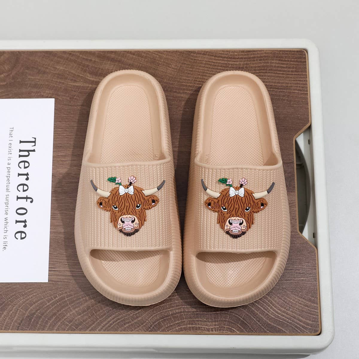 Highland Cow EVA Slides Women Summer Sandals_CWSHF00228