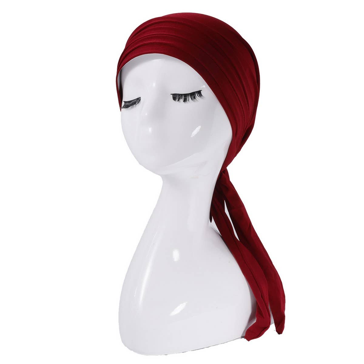 SOLID COLOR VELVET FOUR-BAR LONG-TAIL HEADSCARF_CWASC2455