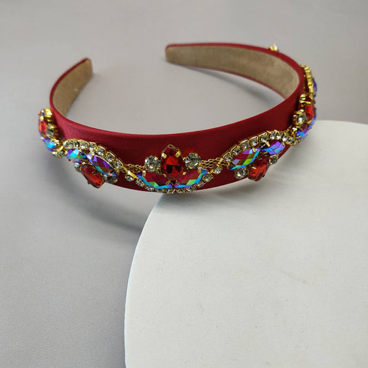 WIDE-BRIMMED HANDMADE RHINESTONE HEADBAND
