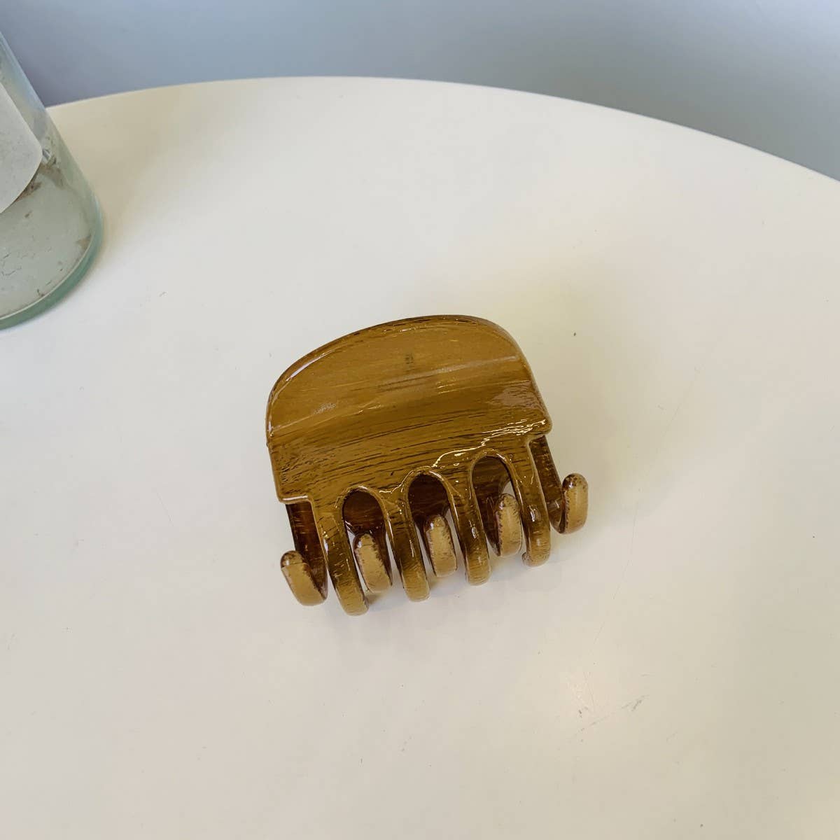 CWAHA5107_VINTAGE OIL PAINTING WOOD GRAIN HAIR CLAW CLIP