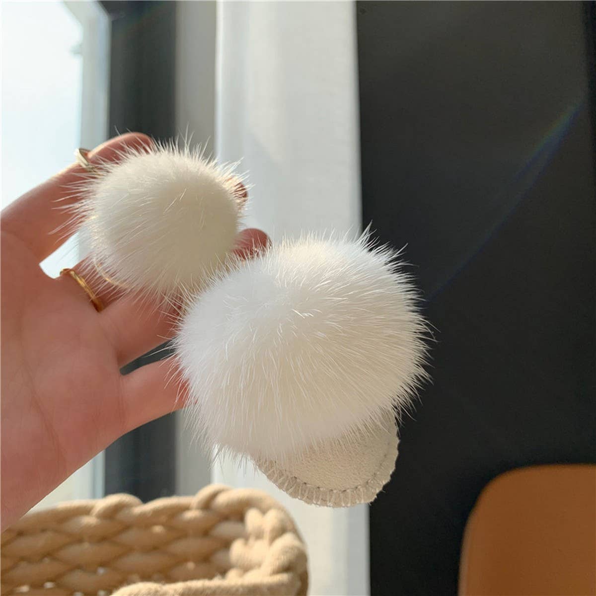 WOOL SLIPPERS PENDANT PERSONALIZED PLUSH KEYCHAIN_CWMM2486