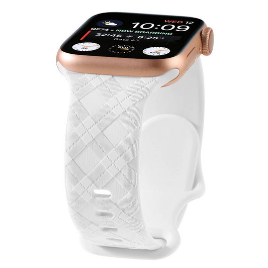 APPLE WATCH9-1 ENGRAVED CHECKERED SILICONE STRAP_CWWW0052