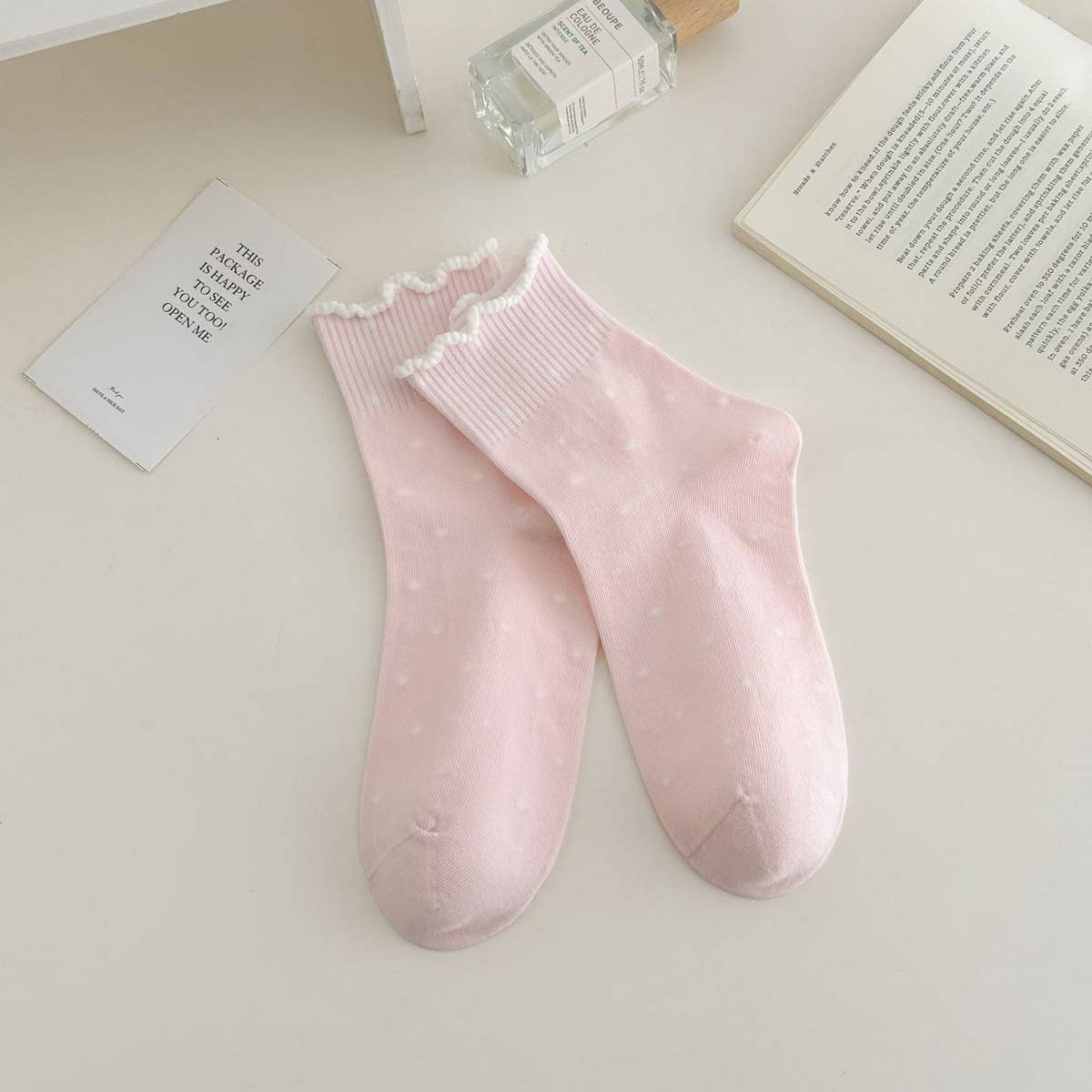 ALL-MATCH NEW POLKA DOT MID-CALF SOCKS_CWMS0953