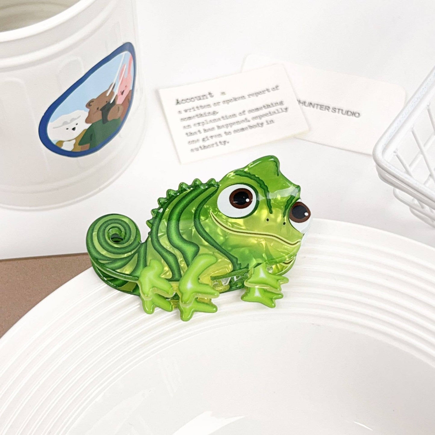 Dinosaur acrylic gripper Lizard hair clip