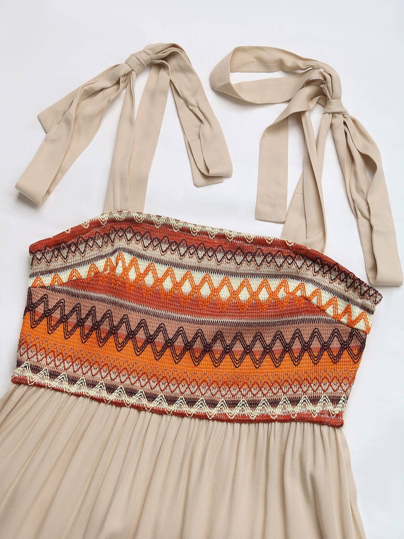 Famous style printed high-waisted halter dress