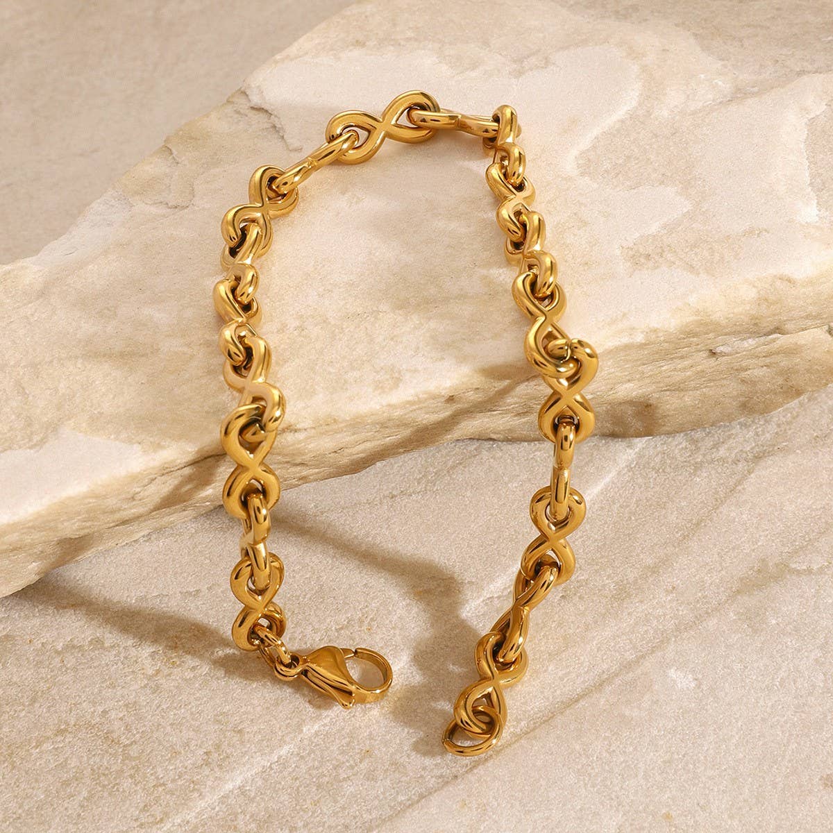 Minimalist Plain Chain Bracelet in Titanium Steel