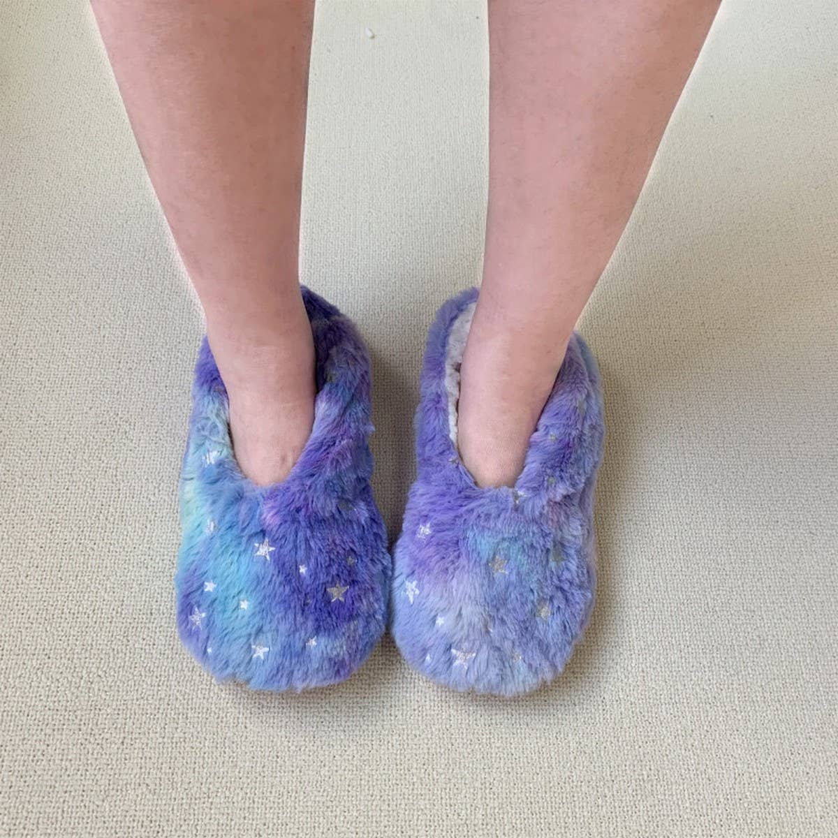 WARM TIE-DYE STAR INDOOR SOFT BOTTOM SOCK SLIPPERS
