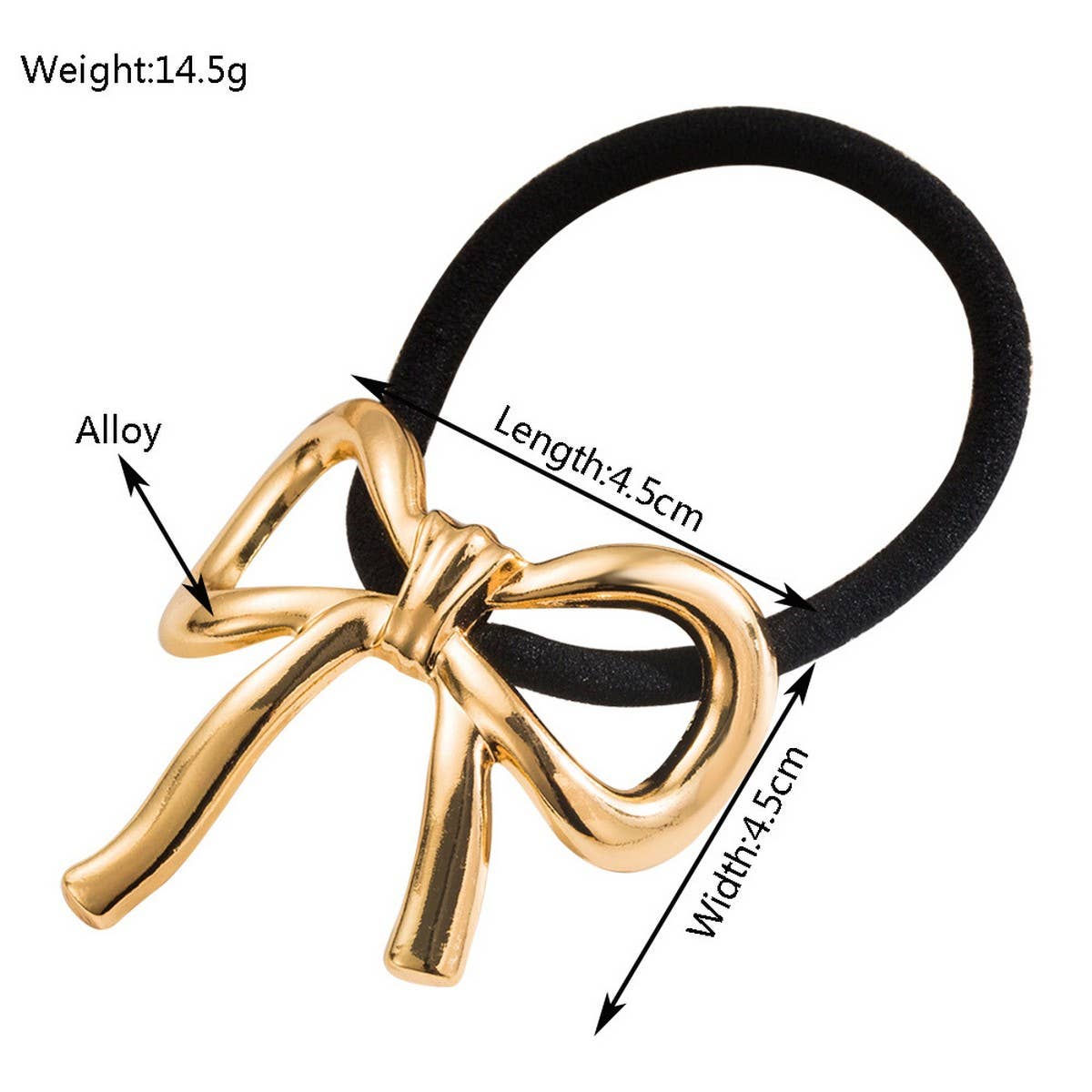New Metal Bow High Elastic Durable Ponytail Tie