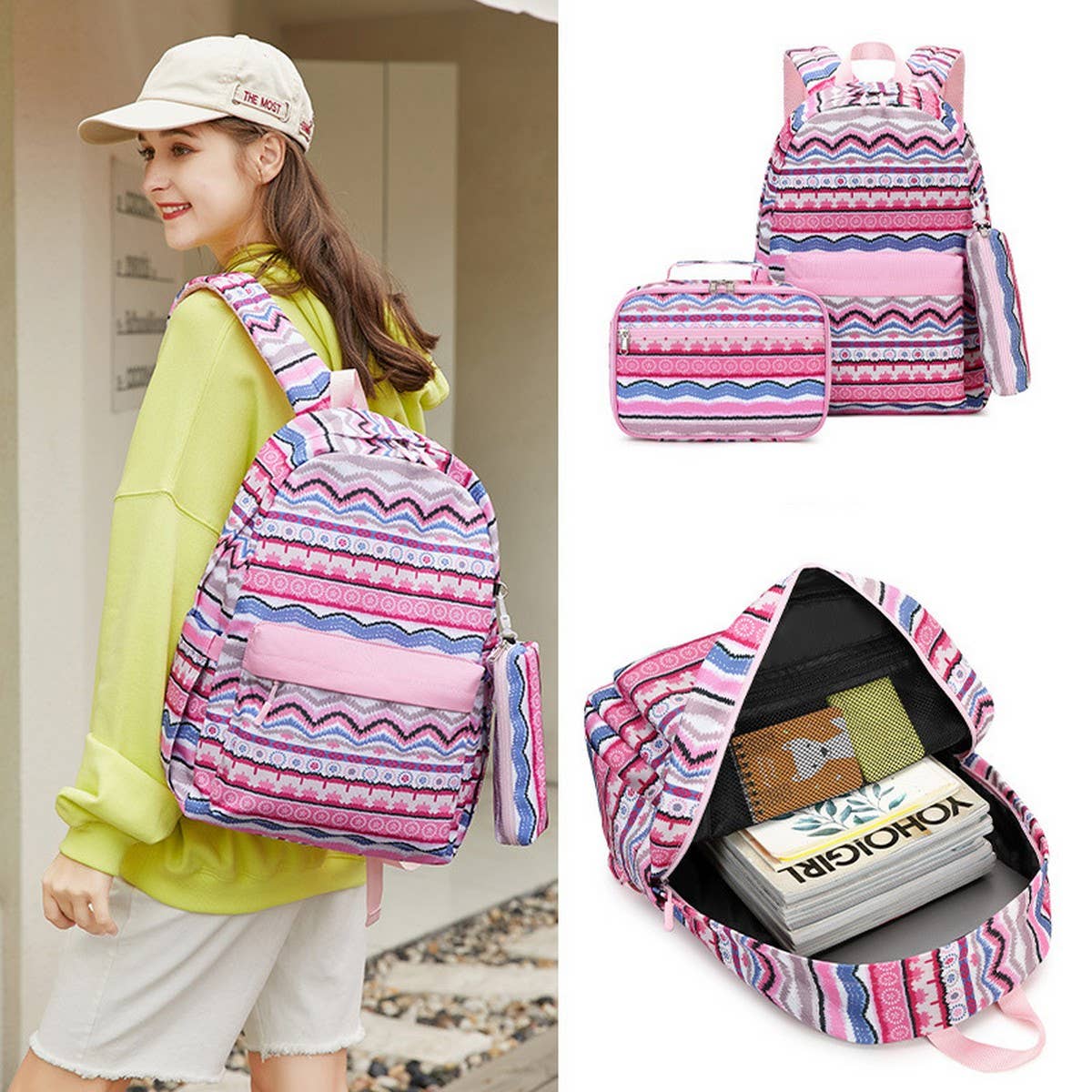 Girls¡¯ Backpacks for School, 3-Piece Travel Set_CWAB5464