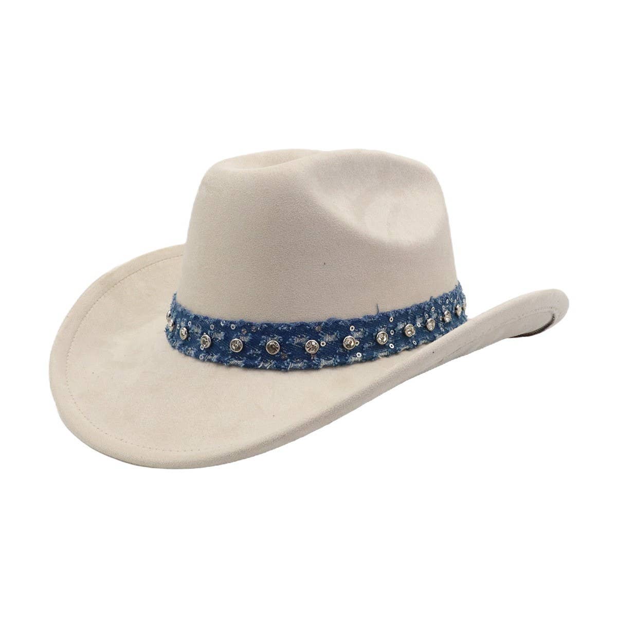 Suede Western Cowboy Fedora Hat Ethnic Style_CWAH04501