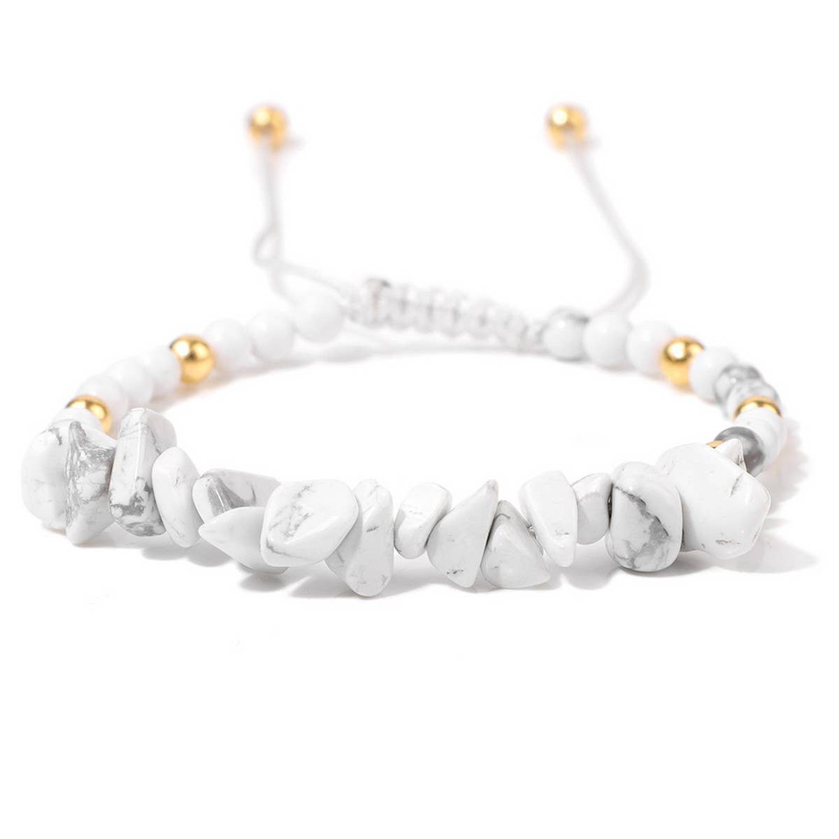 CWAJE4216_NATURAL STONE BEADS BRAIDED GRAVEL BRACELET