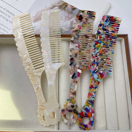 RETRO TORTOISESHELL COLOR HANDLE WAVY COMB