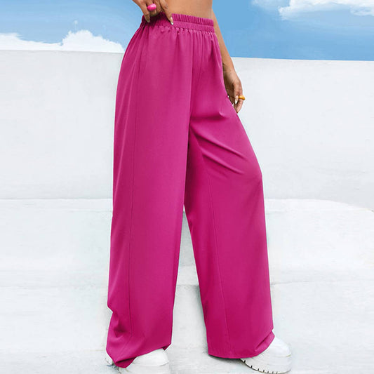 Solid color loose straight leg dance pants