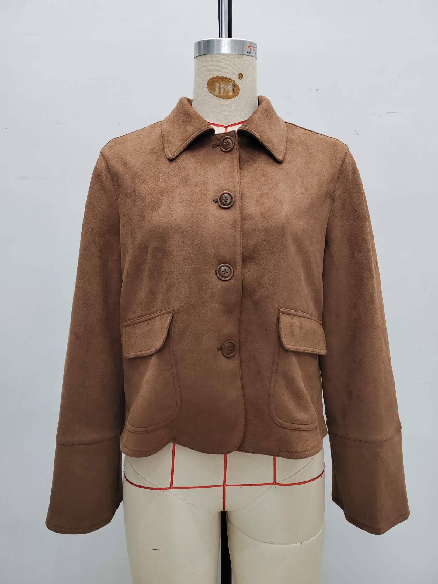 Suede solid-color fashionable jacket