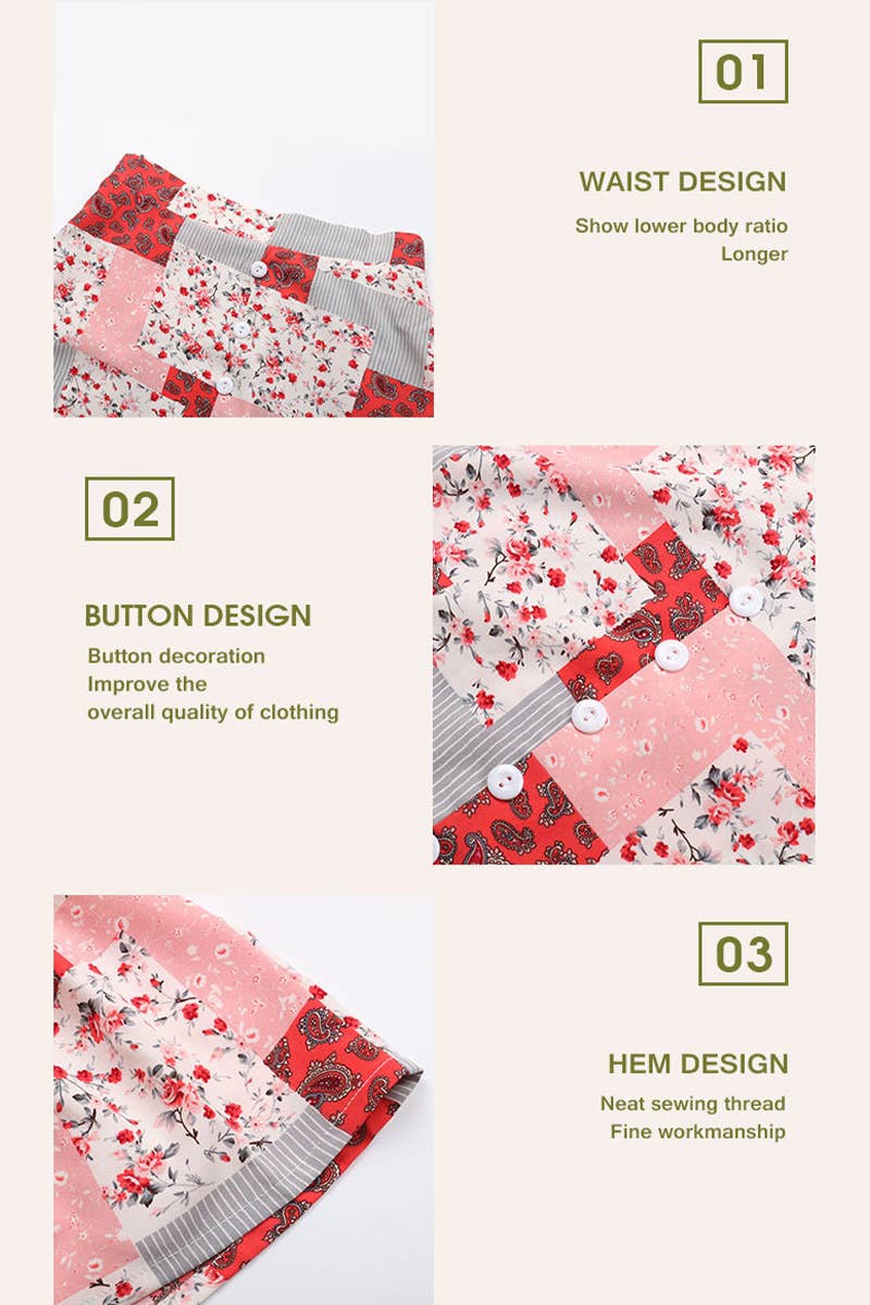 LOOSE FASHION PRINT IRREGULAR SKIRT