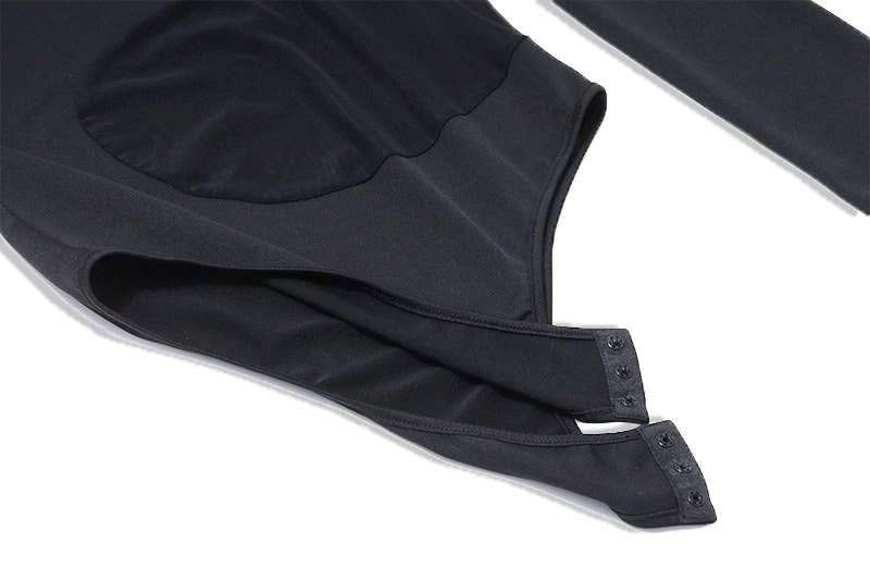 Asymmetrical Sleeve Mesh Sexy Chic Slim Bodysuit