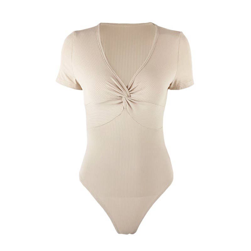 SLIM-FIT KINK SHORT SLEEVE PIT STRIP JUMPSUIT