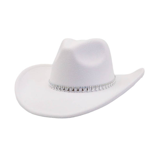 Western Ethnic  Felt Cowboy Fedora Hat_CWAH04371