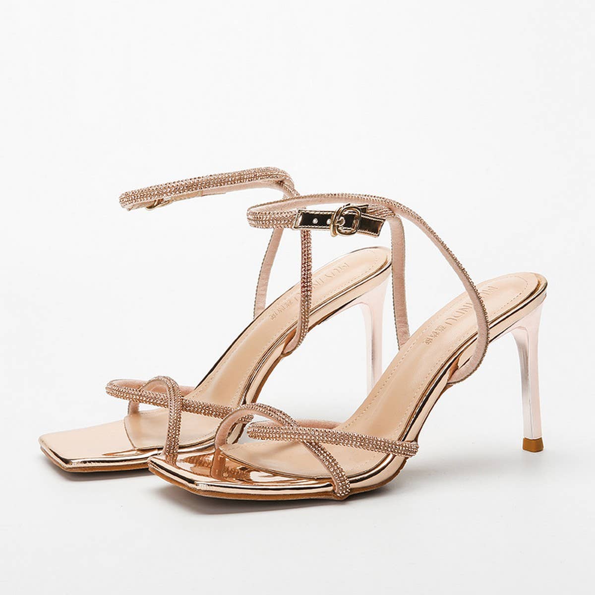 CRYSTAL TRANSPARENT HIGH HEELS SANDALS