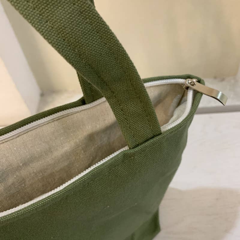 Hand-painted simple canvas lunch box bag