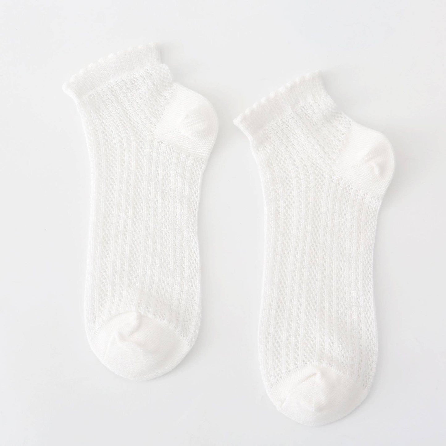 Solid Color Mesh Breathable Womens Ankle Socks_CWMS053