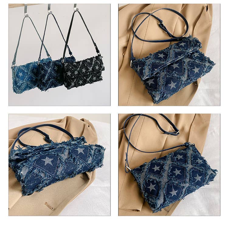 Fashionable diamond-shaped crossbody square bag