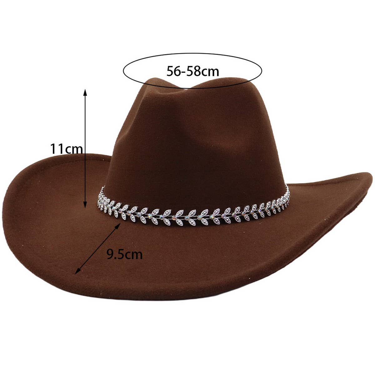 Western Ethnic  Felt Cowboy Fedora Hat_CWAH04446