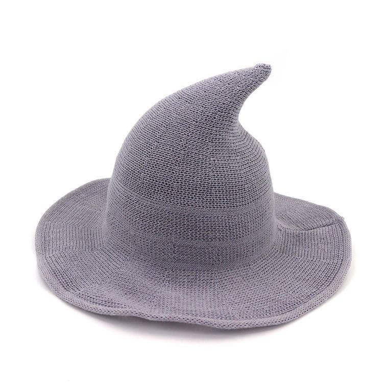 HALLOWEEN FOLDING KNIT HAT PEAKED WITCH HAT