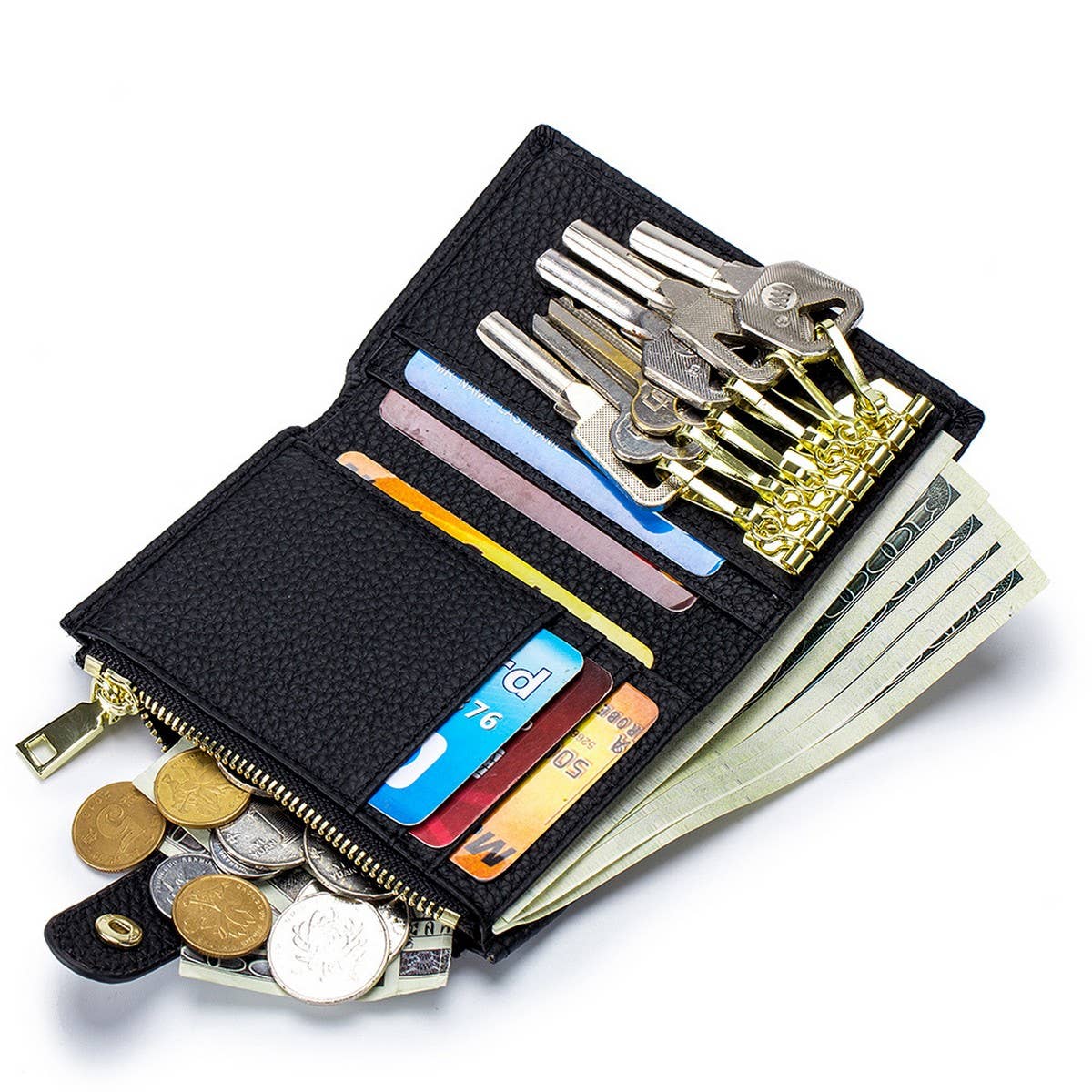 MULTIFUNCTIONAL KEY COIN PURSE SMALL LEATHER WALLET_CWAB3818