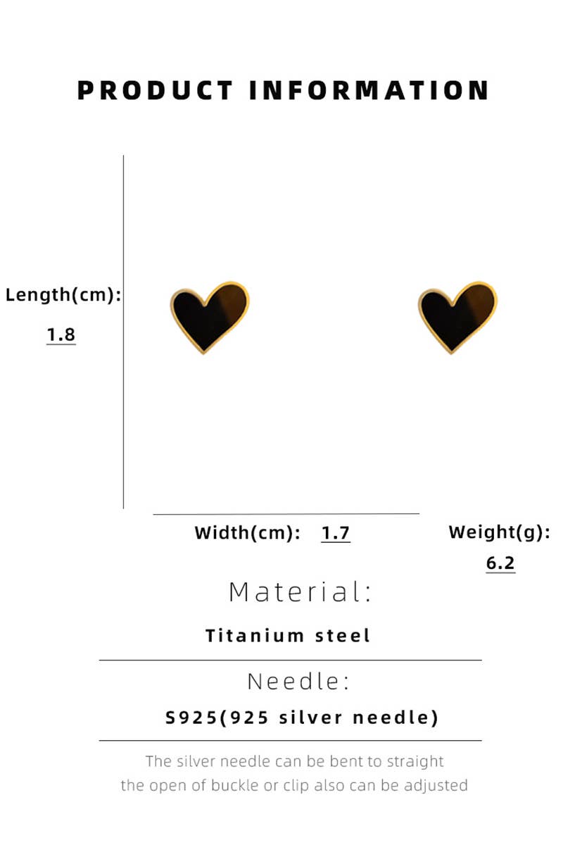 BLACK HEART STUD EARRINGS_CWAJE0296