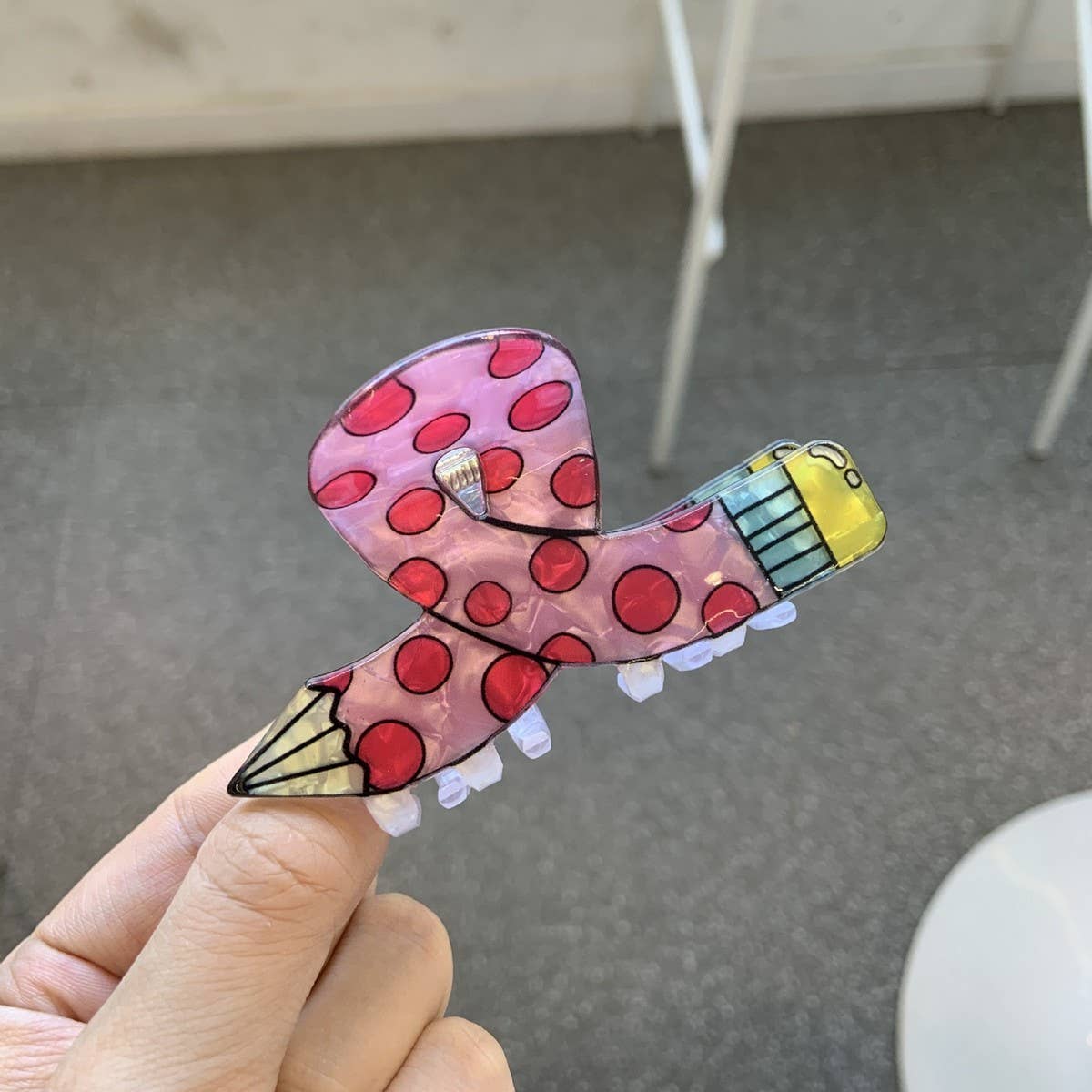 Acrylic Pencil Hair Claw,Candy Color Cartoon Clip_CWASC1586